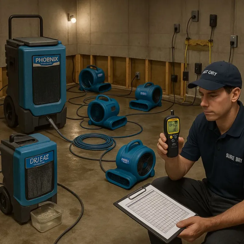 Structural Drying and Dehumidification process in Dade City, FL